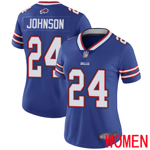 Women Buffalo Bills #24 Taron Johnson Royal Blue Team Color Vapor Untouchable Limited Player NFL Jersey->women nfl jersey->Women Jersey